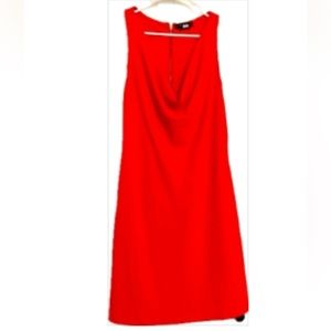 Alice + Olivia Red Cowl Neck Sleeveless Dress